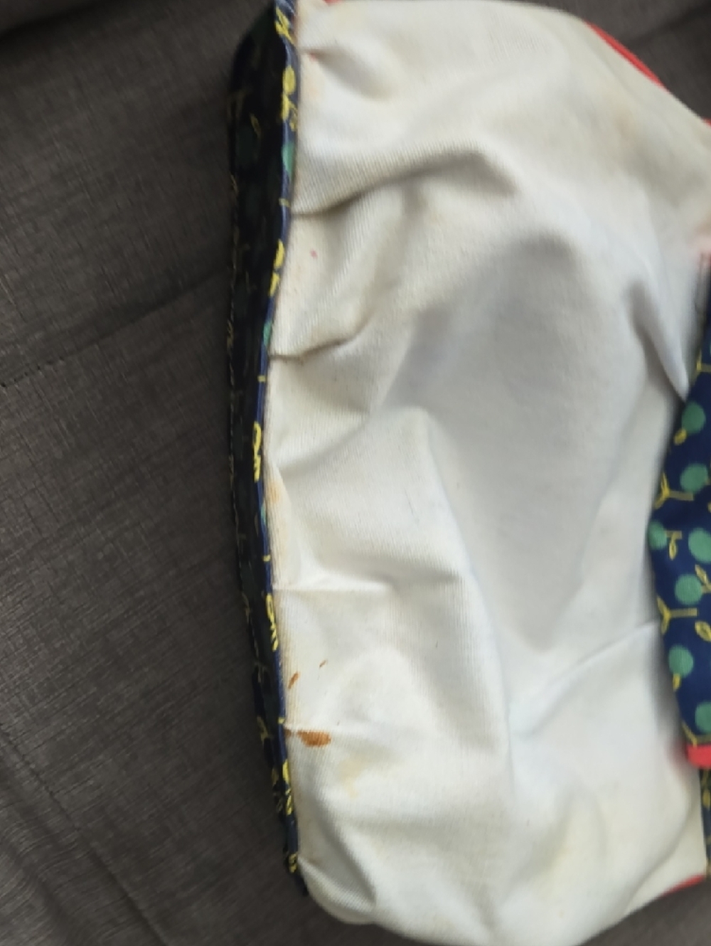 Fossil Floral Canvas Tote in Teal, Blue, Cream and Tan - Picture 3 of 5